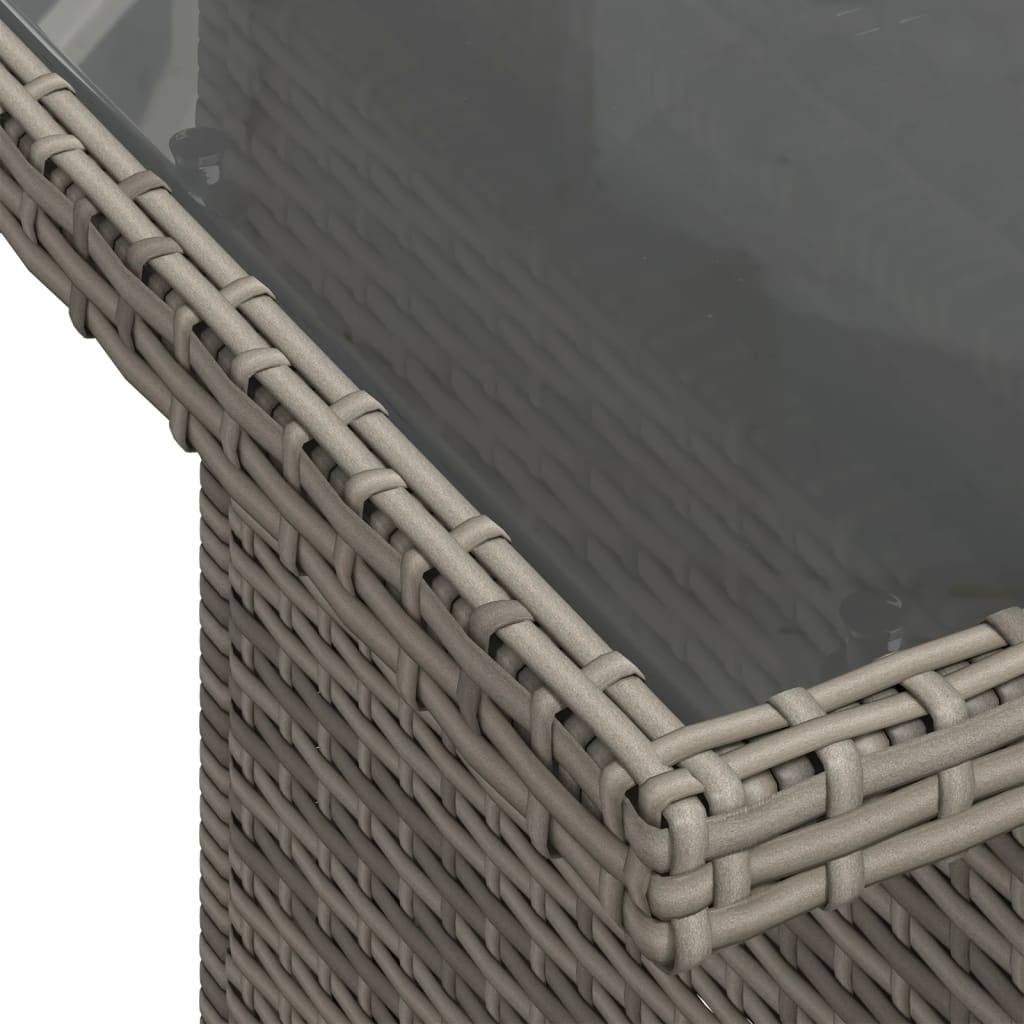 Vidaxl - Table de jardin dessus en verre gris 100x55x73cm résine tressée vidaXL 366121 - Image 4