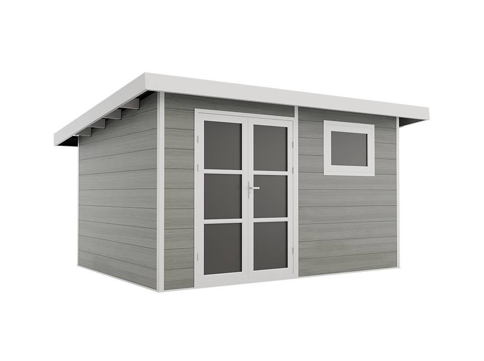 Abri de Jardin Composite ALMA - 11m2 Gris clair - Garantie 20 ans - Cabanon de Jardin - Image 2