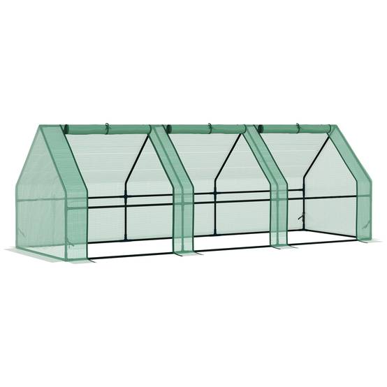 Serre Tunnel Jardin Acier PE 140g/m² Potager Protection Semis 270x90x90cm - ComfortXL Outdoor Living - Image 2