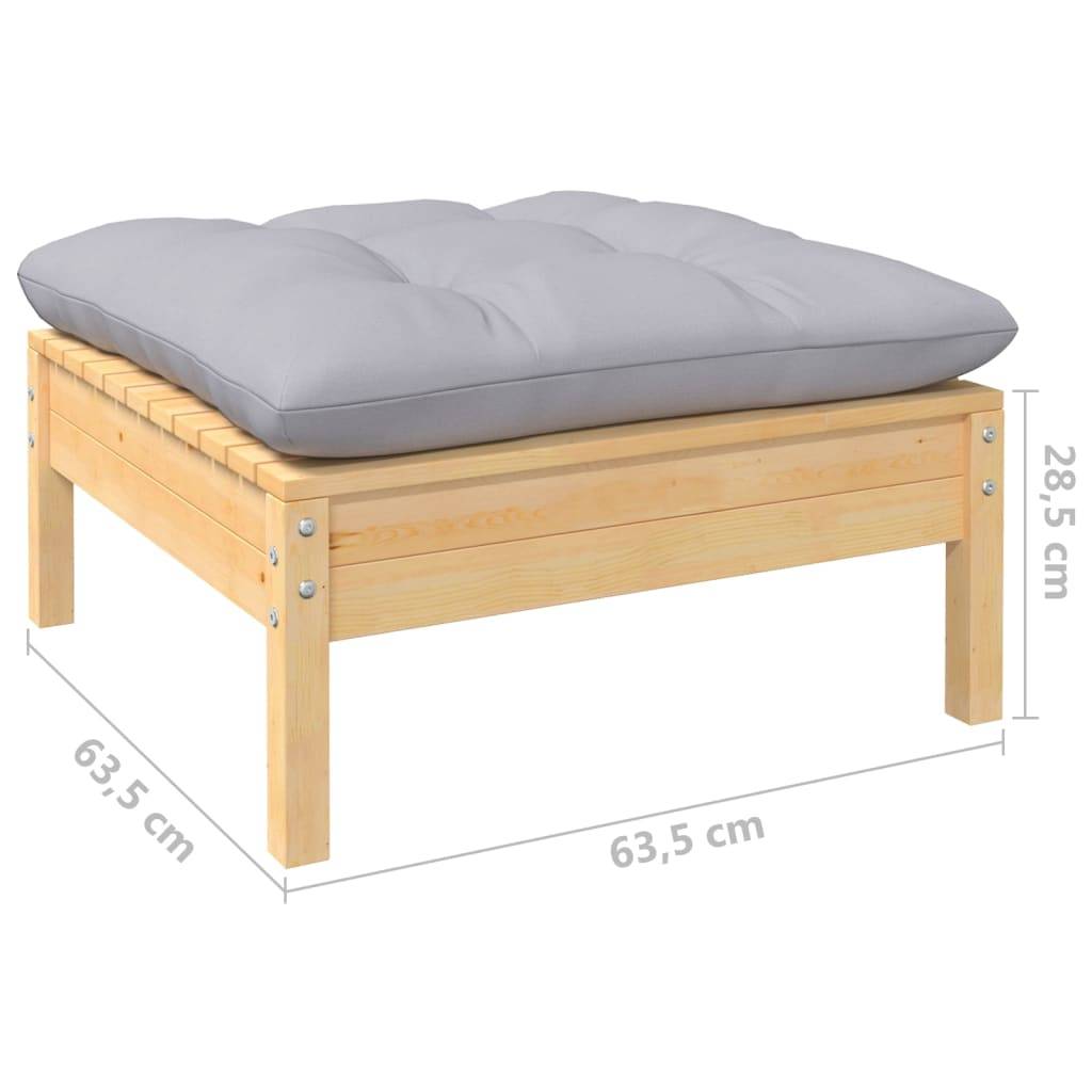Prolenta Premium - Salon complet 5 places bois de pin et tissu (100 % polyester) gris 63,5 x 63,5 x 62,5 cm - Prolent - Image 9