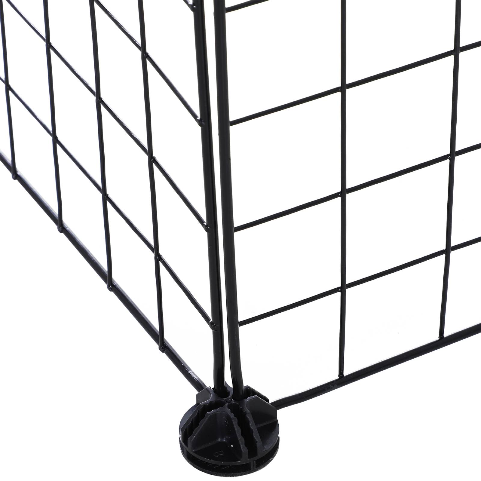 Parc modulable métal petits animaux 36 panneaux 2 niveaux 146x73x73cm noir - ComfortXL Outdoor Living - Image 9