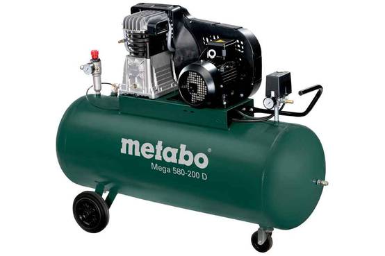 Metabo - Compresseur Mega 580-200 D - débit effectif 360 l/min
