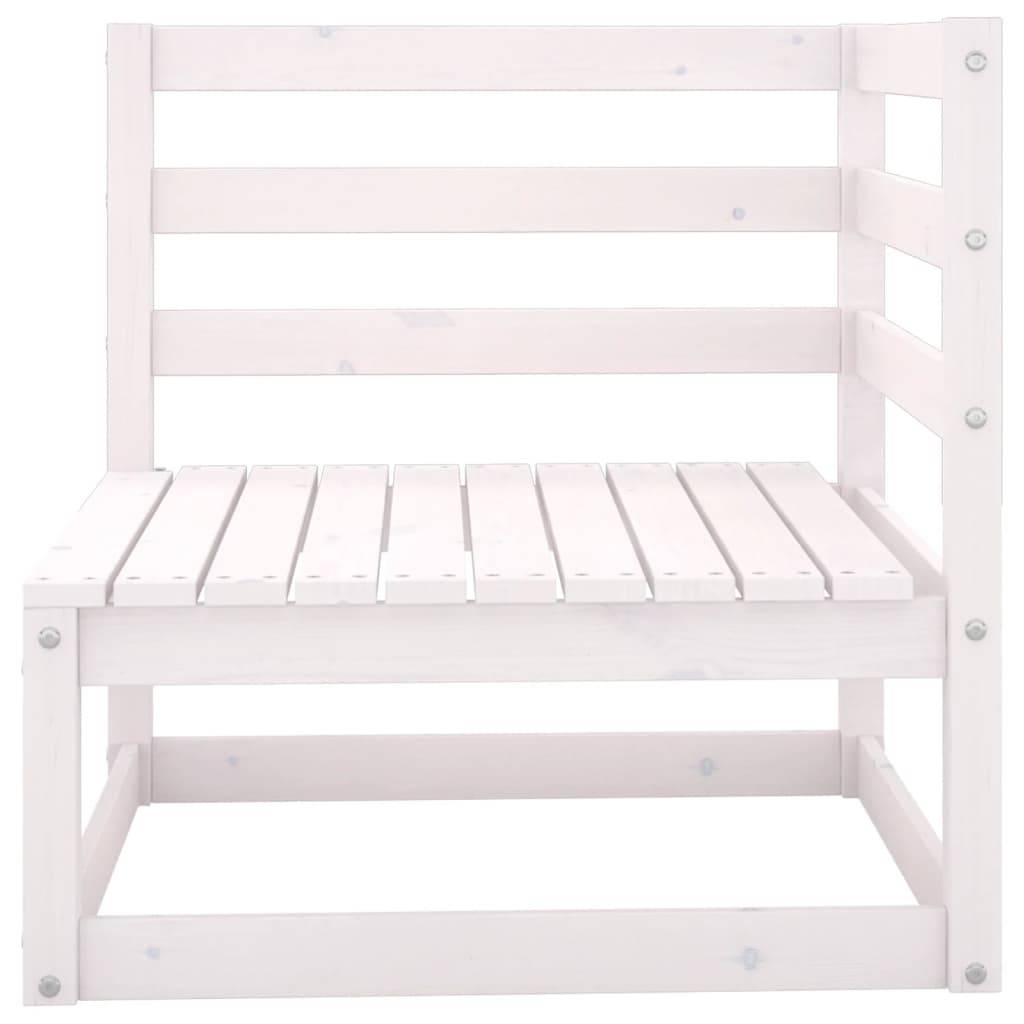 Helloshop26 - Salon de jardin meuble d'extérieur ensemble de mobilier 7 pièces blanc bois de pin massif - Image 4