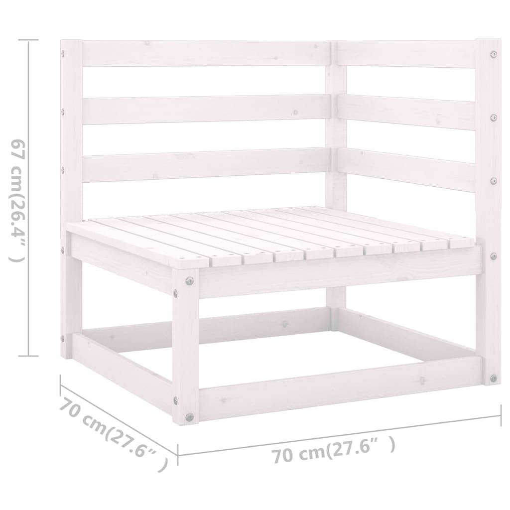 Helloshop26 - Salon de jardin meuble d'extérieur ensemble de mobilier 7 pièces blanc bois de pin massif - Image 8