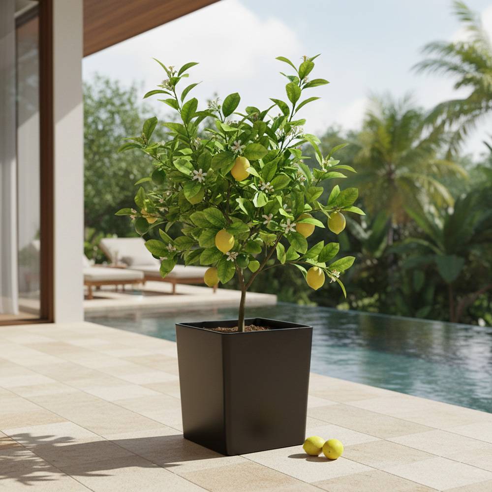 Pot de fleurs carré cubio h 50 cm-plast'up rotomoulage - Image 2