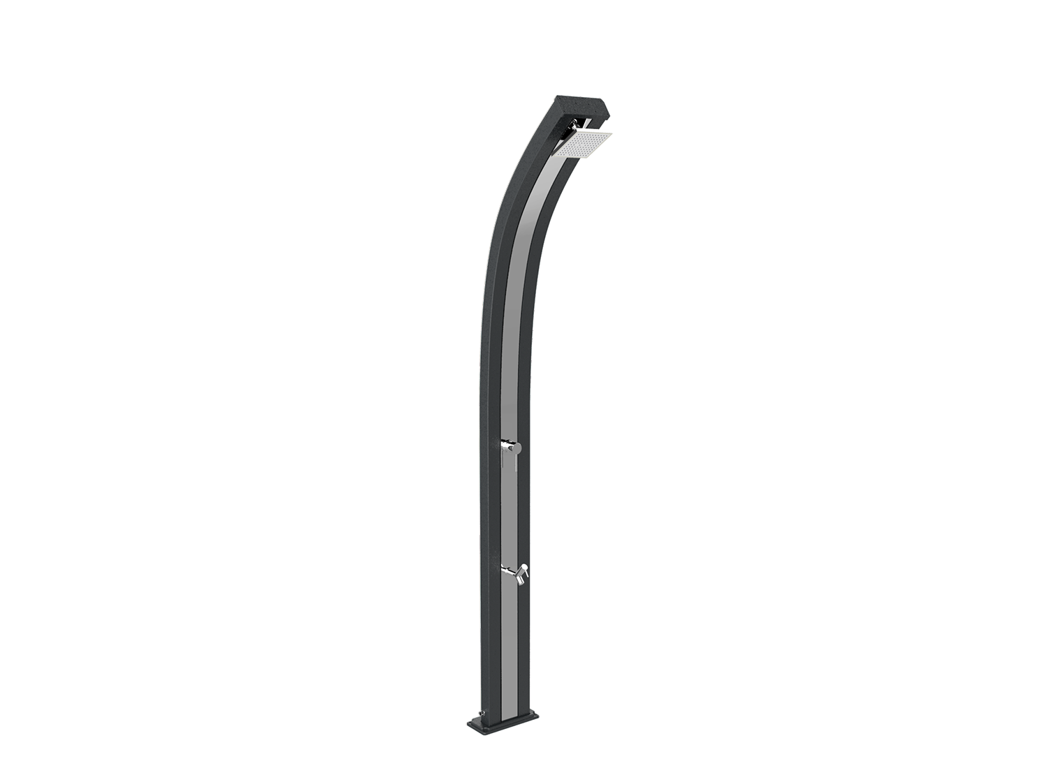 Douche solaire aluminium Spring A120 ANTHRACITE INOX SPRING by ARKEMA DESIGN - Image 1