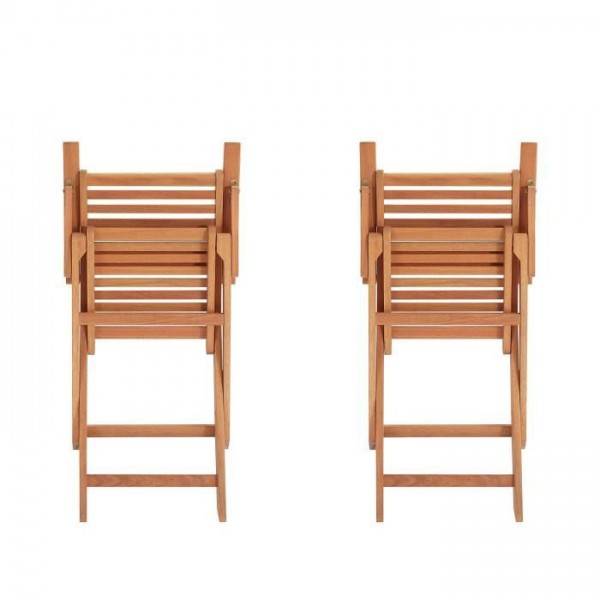 MARKET24 - Lot de 2 fauteuils de jardin pliants en Acacia FSC - 57 x 52 x 90 cm - Image 2