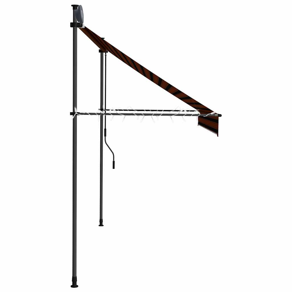 Vidaxl - Auvent manuel rétractable avec LED 250 cm Orange et marron vidaXL 145879 - Image 6