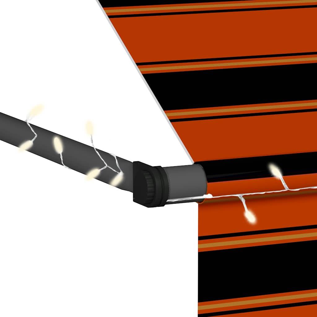 Vidaxl - Auvent manuel rétractable avec LED 250 cm Orange et marron vidaXL 145879 - Image 4