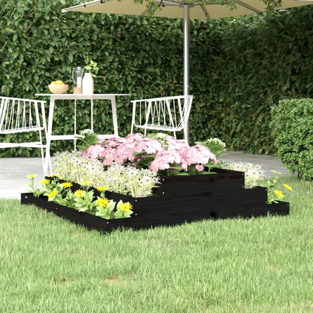 Vidaxl - Jardinière Noir 110x110x27 cm Bois massif de pin vidaXL 823903 - Image 1