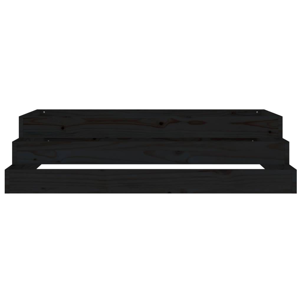 Vidaxl - Jardinière Noir 110x110x27 cm Bois massif de pin vidaXL 823903 - Image 6