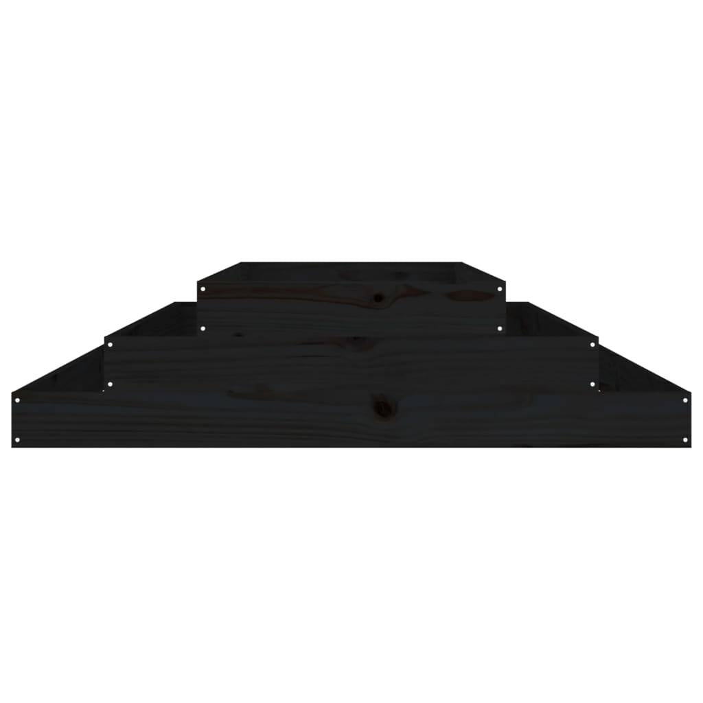 Vidaxl - Jardinière Noir 110x110x27 cm Bois massif de pin vidaXL 823903 - Image 8