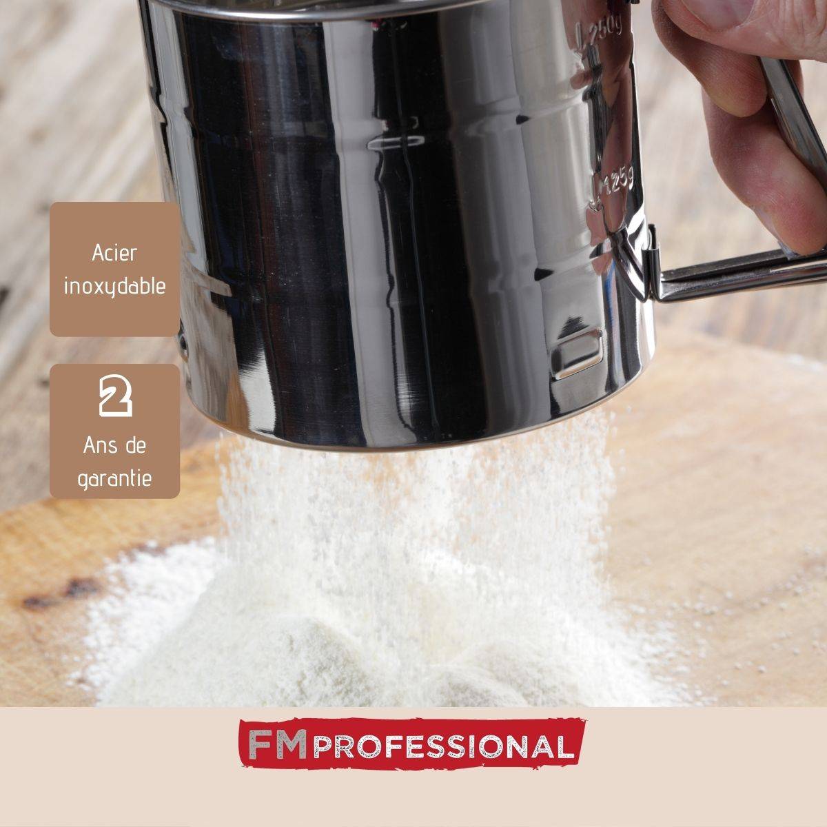 Tamis de farine en inox 10 cm FM Professional - Image 4