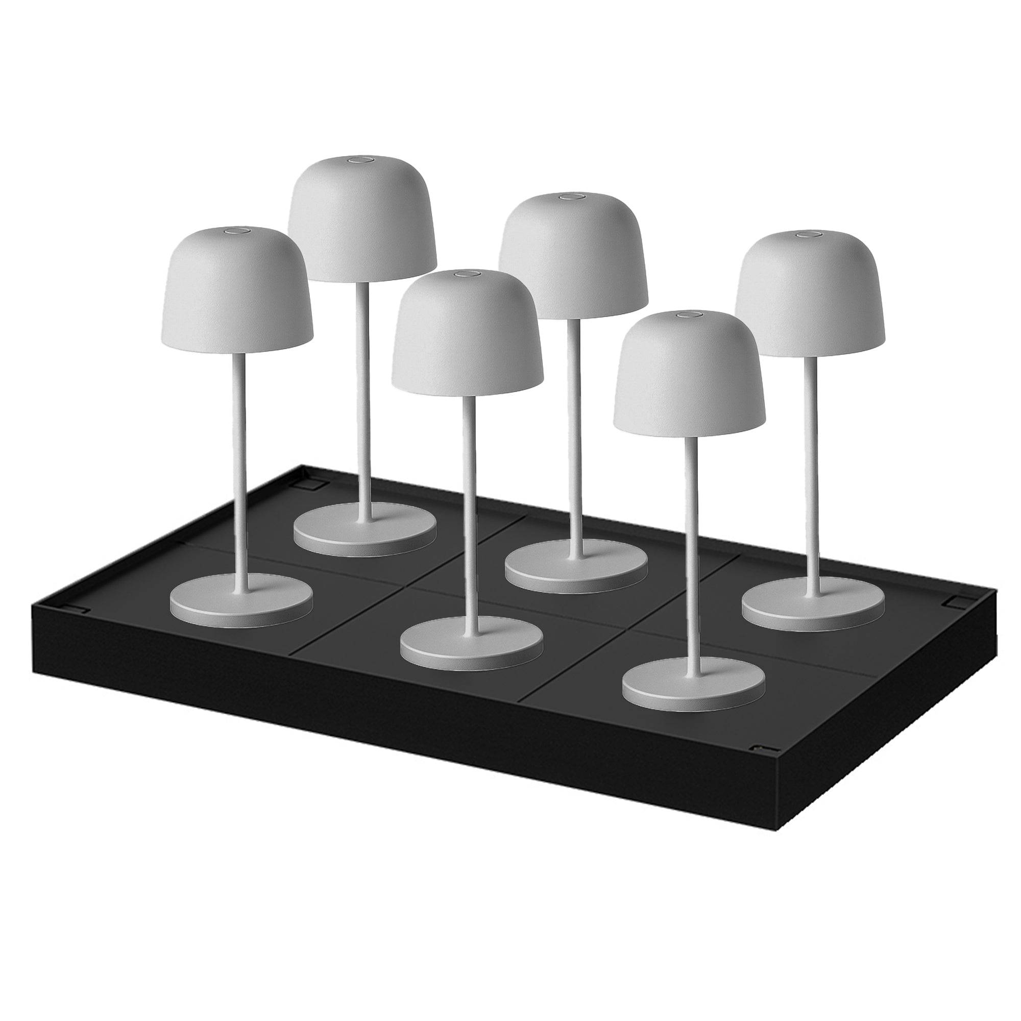 Lumisky - 6 Lampes de table SOPHIA Gris clair + base de chargement - Image 1