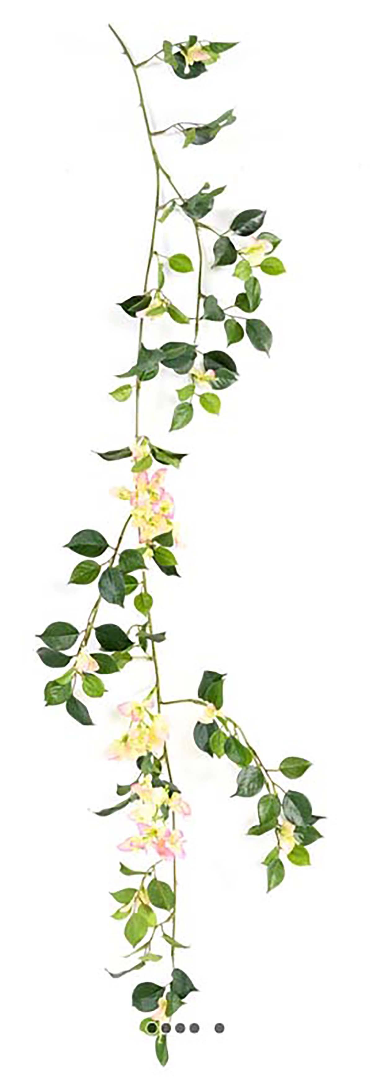 Artificielles - Guirlande de bougainvillier artificielle en tissu L 110 cm Rose-crème - couleur: Rose-crème 705 - Image 1