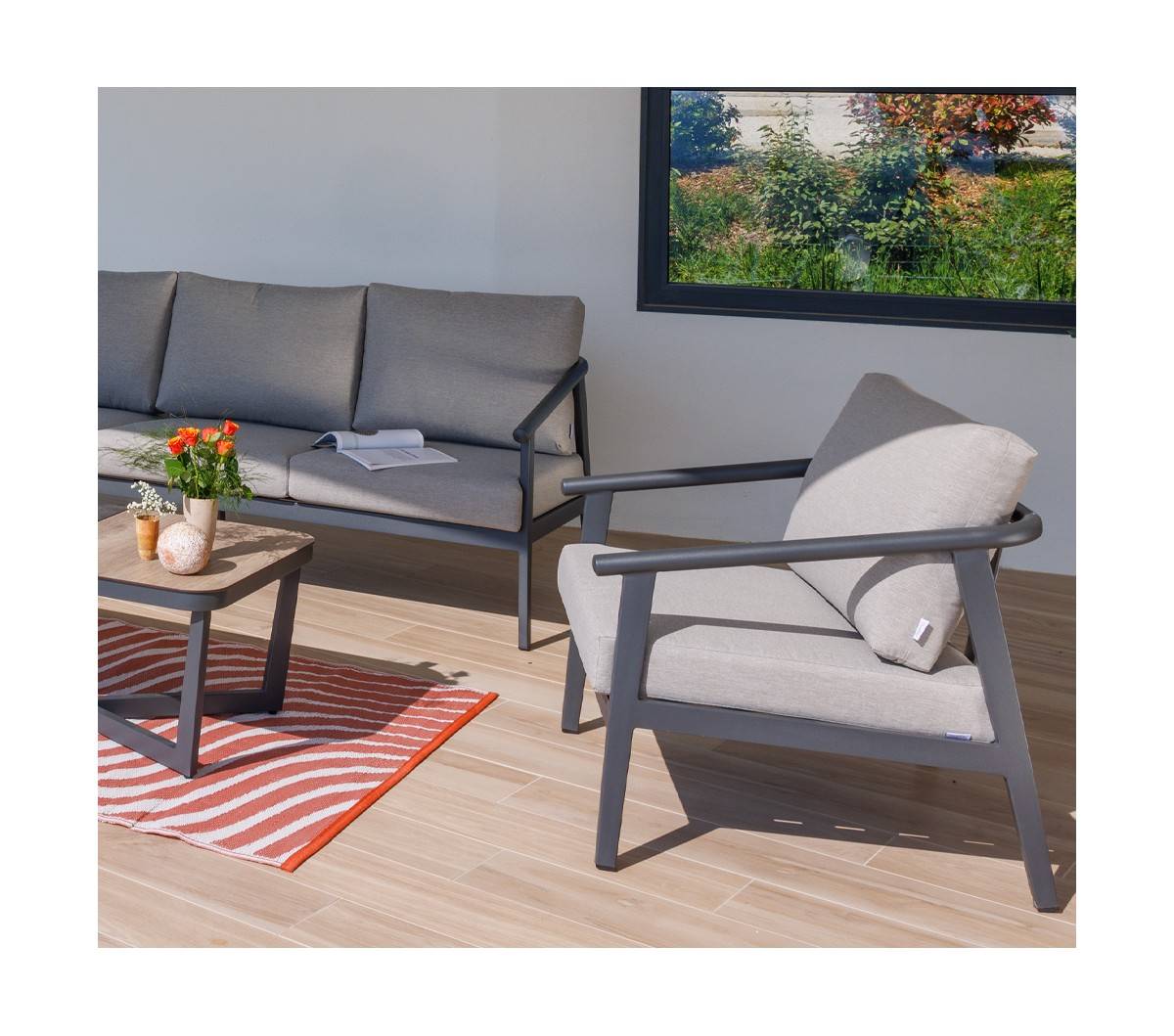 salon de jardin - 4 places en Aluminium - FONTANA - Image 3