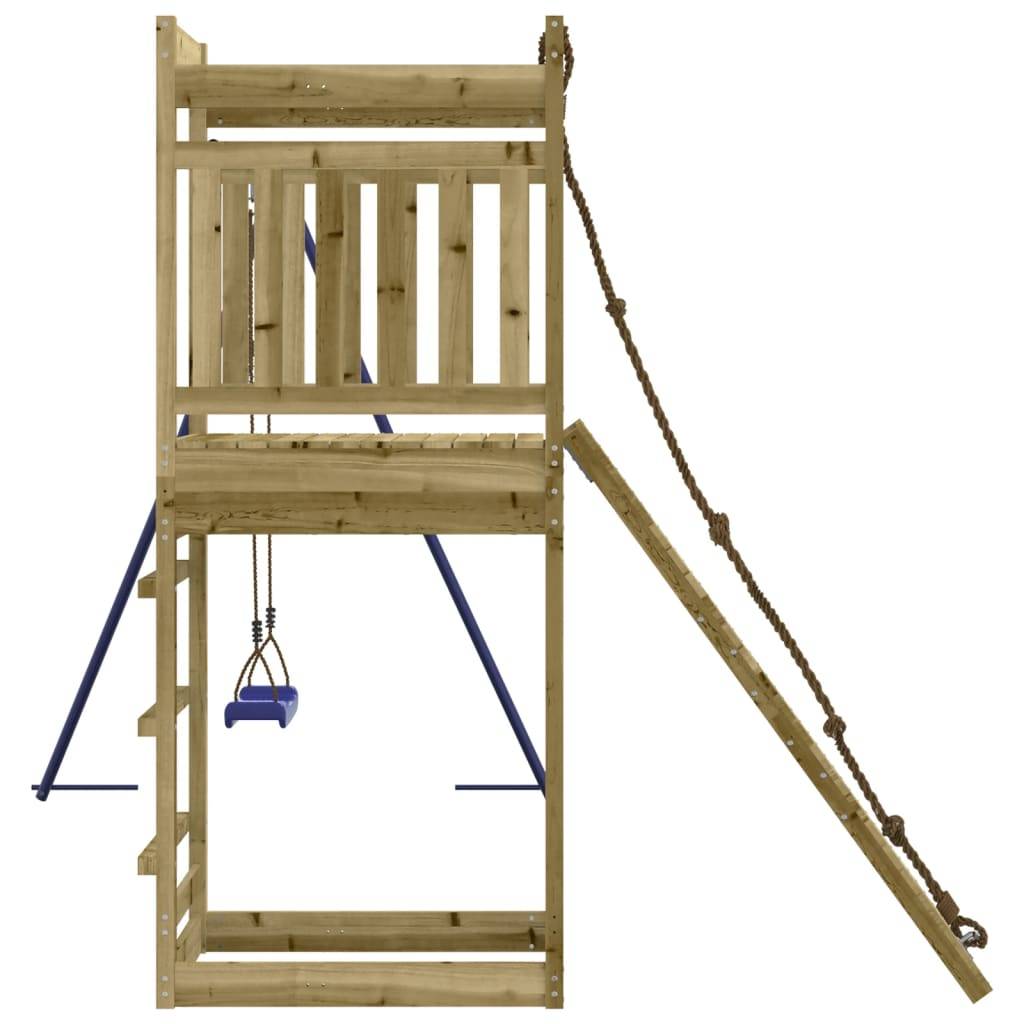 Helloshop26 - Aire de jeux d'extérieur balançoires toboggan portiques robuste jeux jardin 243 x 256 x 207 cm bois de pin imprégné - Image 4