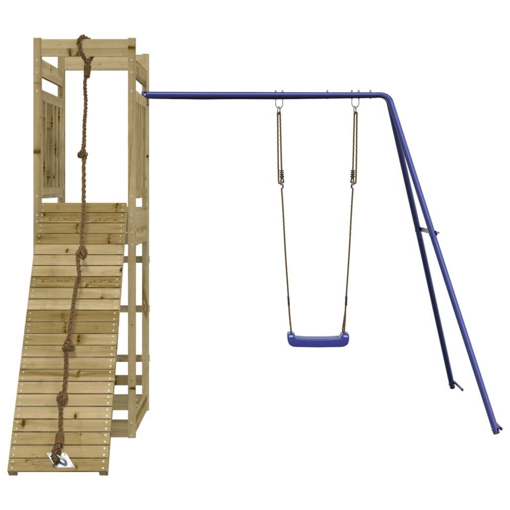 Helloshop26 - Aire de jeux d'extérieur balançoires toboggan portiques robuste jeux jardin 243 x 256 x 207 cm bois de pin imprégné - Image 2