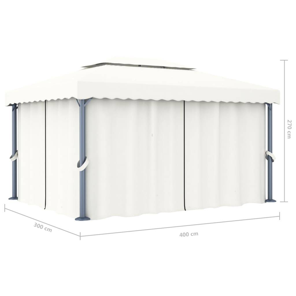 PANGIVO - Tonnelle aluminium blanc crème 400 x 300 x 264 cm - PANGIVO - Image 7