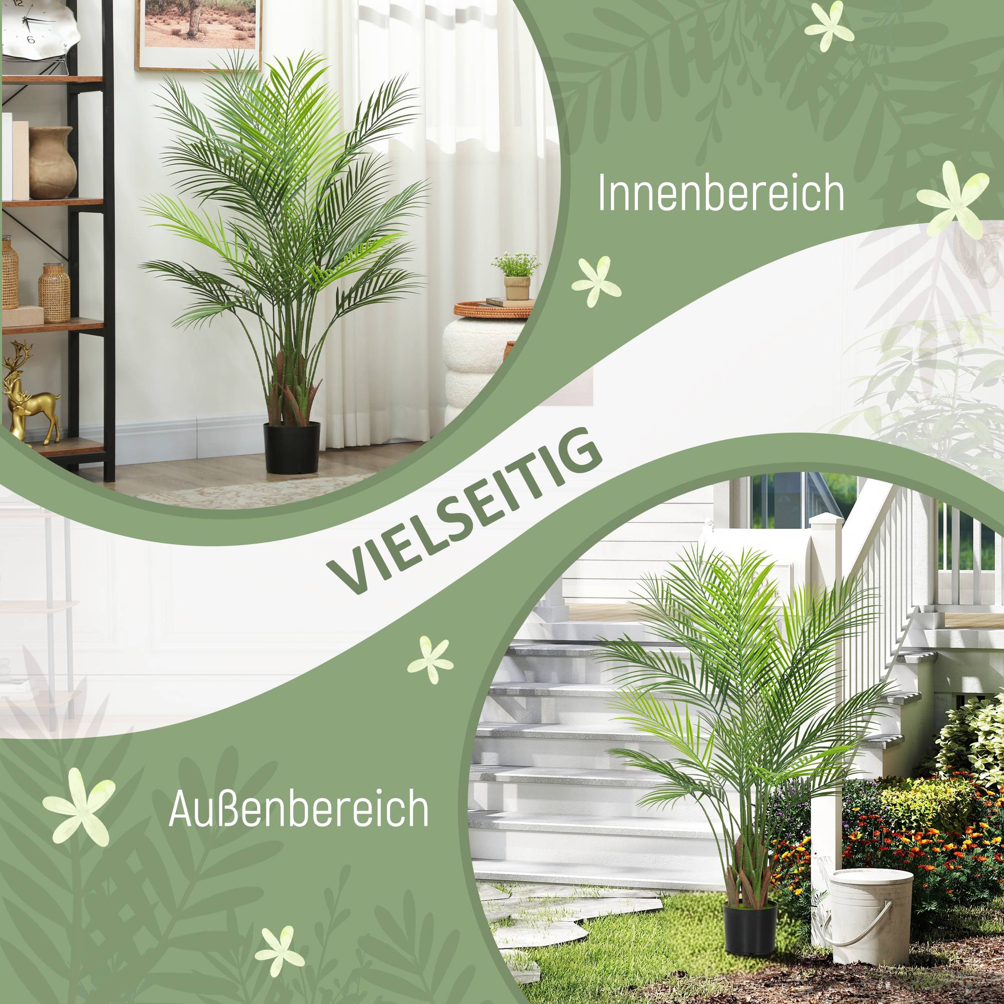 Grand palmier artificiel 120 cm, plante artificielle, plantes plastique en pot pour salon bureau - Image 7