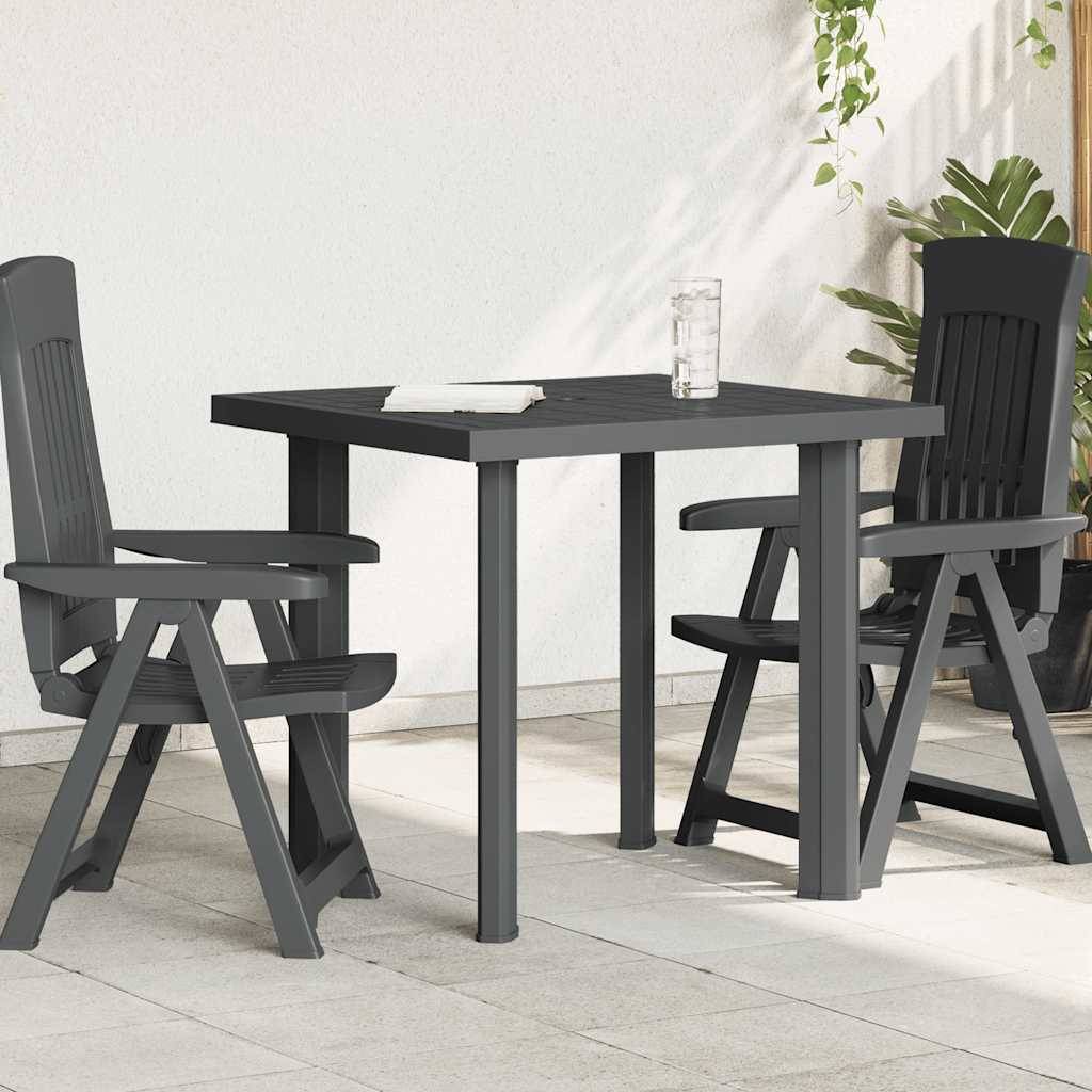 Table de jardin plastique anthracite 80 x 75 x 72 cm - PANGIVO - Image 1
