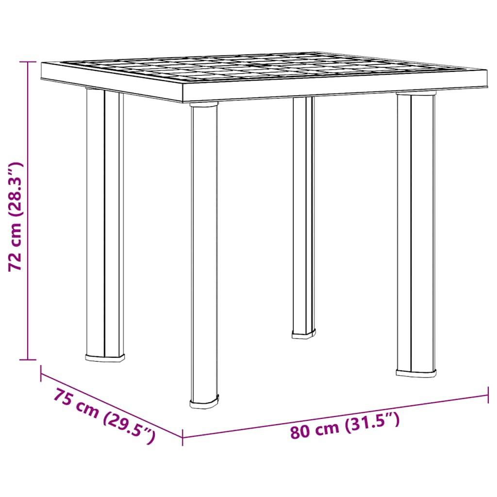 Table de jardin plastique anthracite 80 x 75 x 72 cm - PANGIVO - Image 10