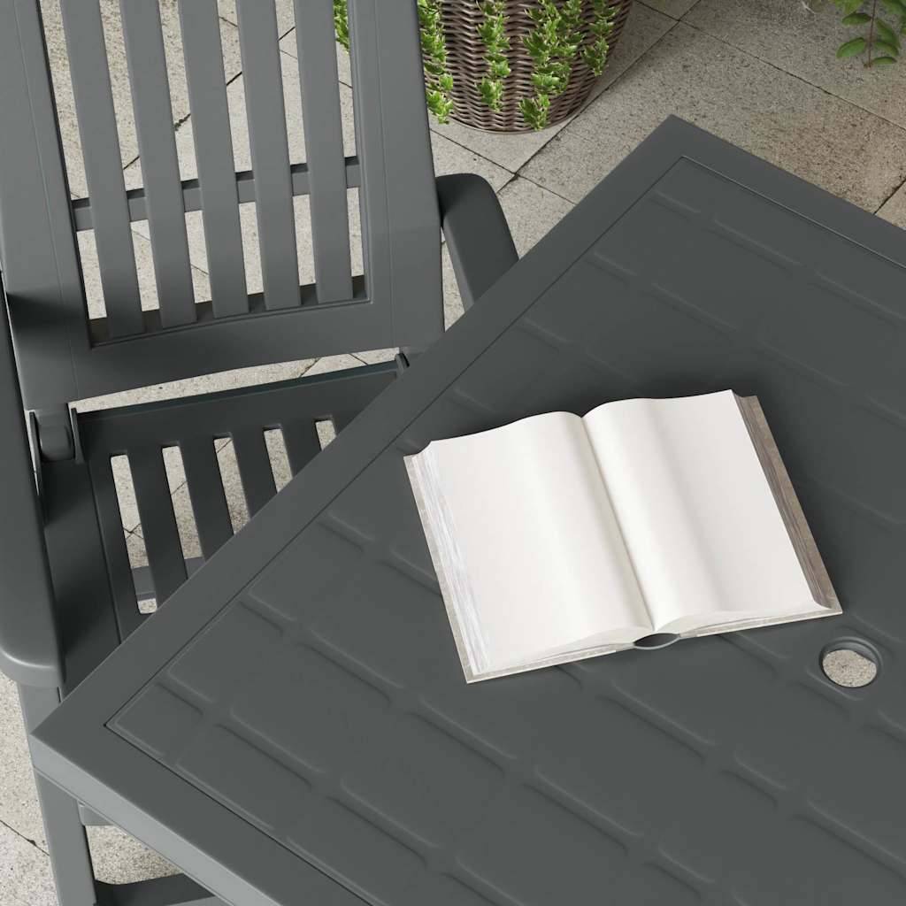 Table de jardin plastique anthracite 80 x 75 x 72 cm - PANGIVO - Image 4