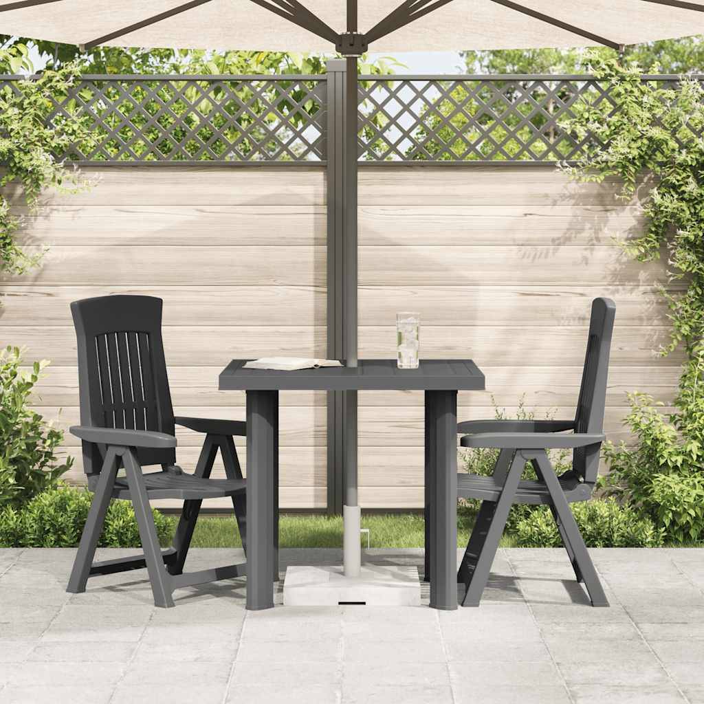 Table de jardin plastique anthracite 80 x 75 x 72 cm - PANGIVO - Image 3