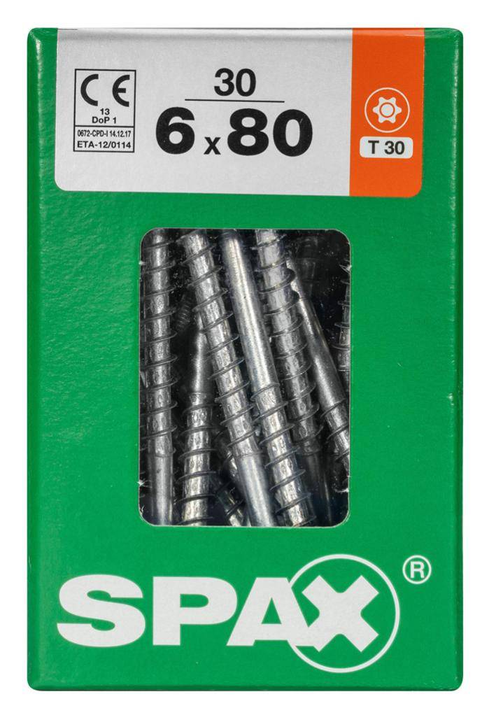 Spax - Lot de 30 vis acier tête fraisée torx SPAX, Diam.6 mm x L.80 mm - Image 3