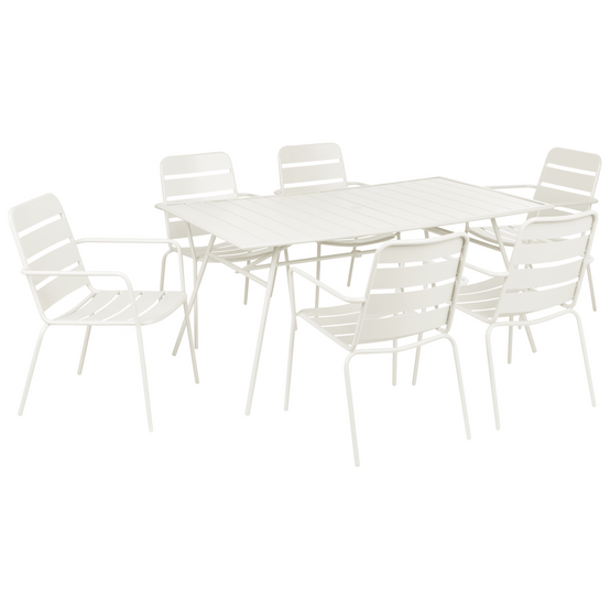 Beliani - Set de salle à manger, 6 Personnes Métal Beige clair TERENZO - Beliani - Image 1