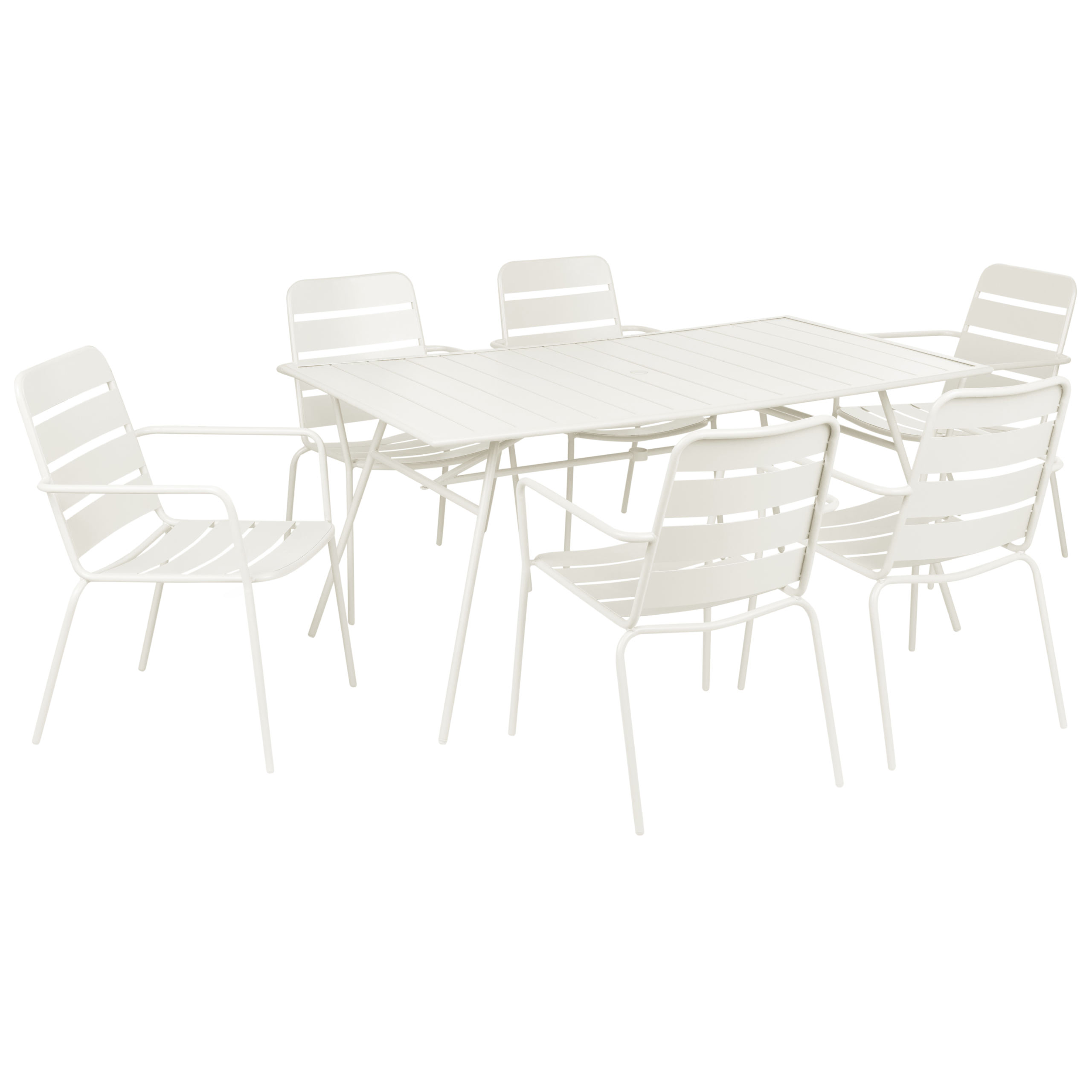 Beliani - Set de salle à manger, 6 Personnes Métal Beige clair TERENZO - Beliani