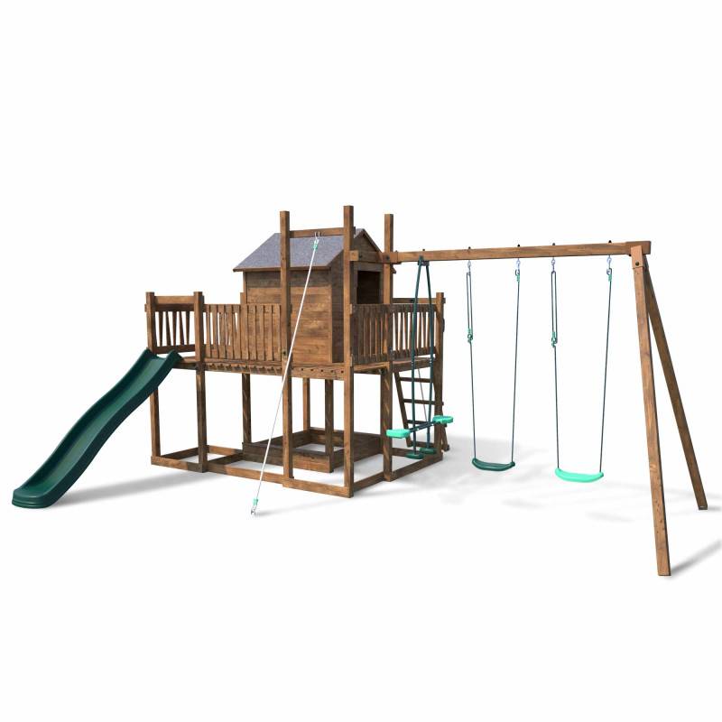 Soulet - Aire de jeux avec cabane et toboggan COTTAGE HAPPY - Image 1