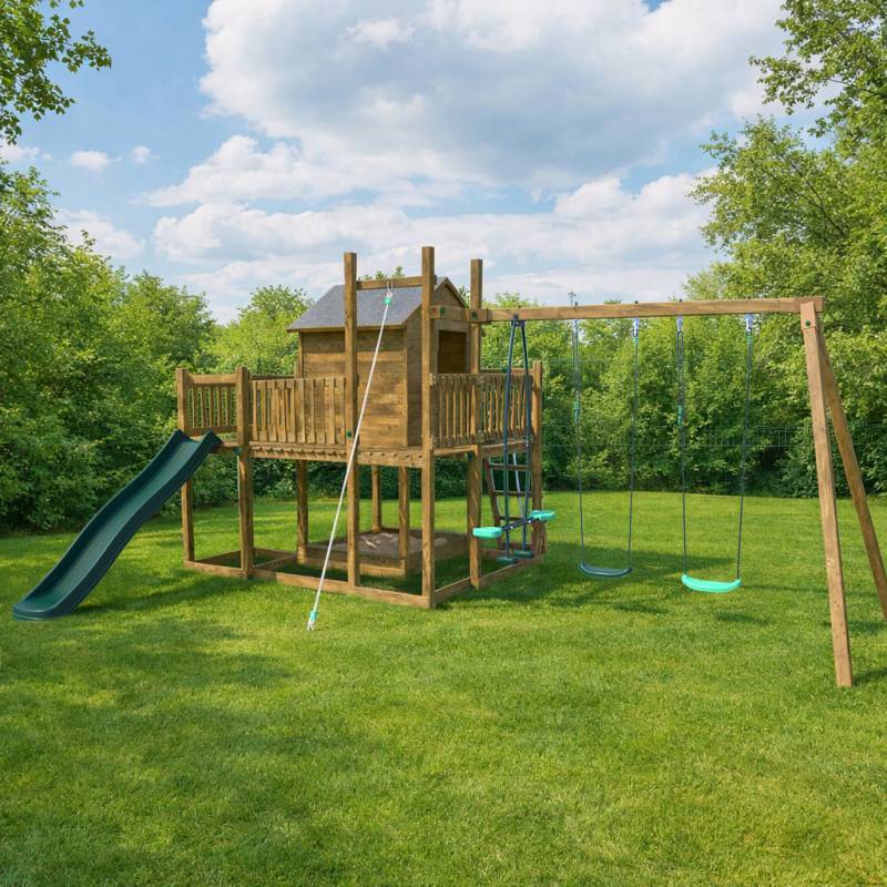 Soulet - Aire de jeux avec cabane et toboggan COTTAGE HAPPY - Image 3