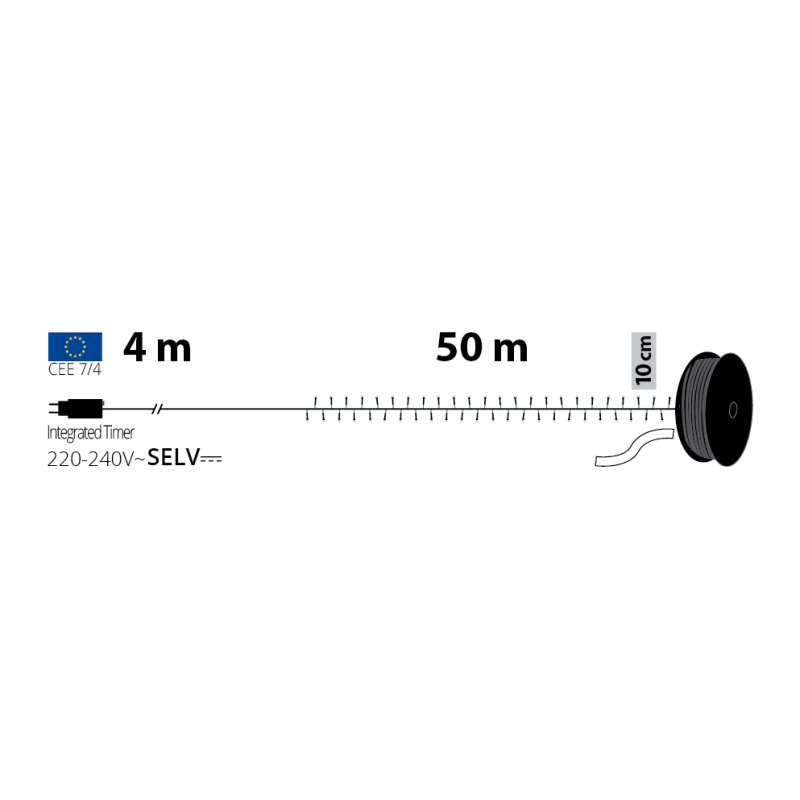 Lotti - Guirlande lumineuse 50m 500 Maxi LED Diamant 8 animations IP44 - Image 3