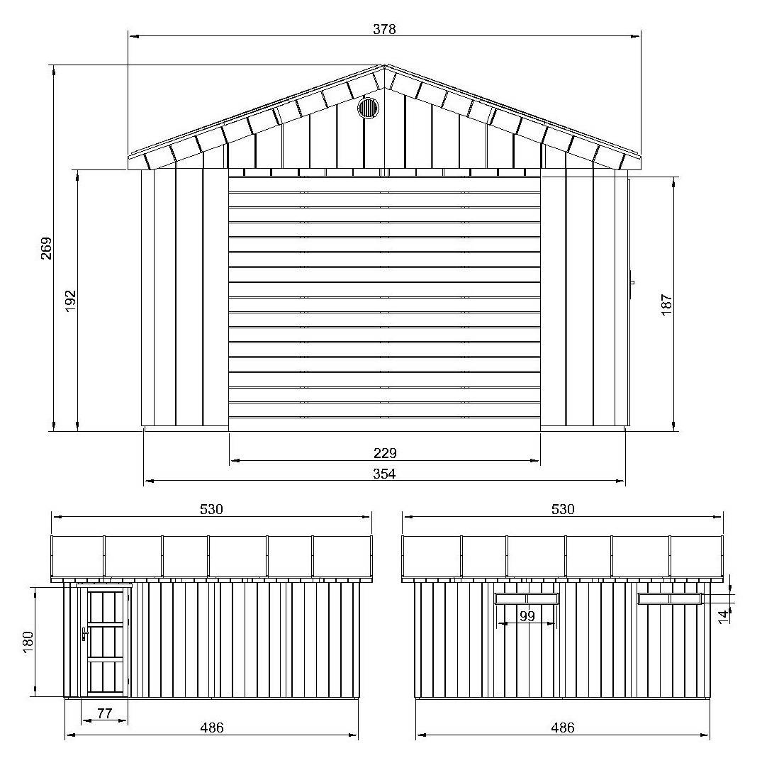 Timbela - Garage Qualité Premium 17 m² / L378xl530 cm - garage pour auto, moto, vélos, machines de jardinage - Abri de jardin - Timbela M991B-CAVERN STEEL - Image 6