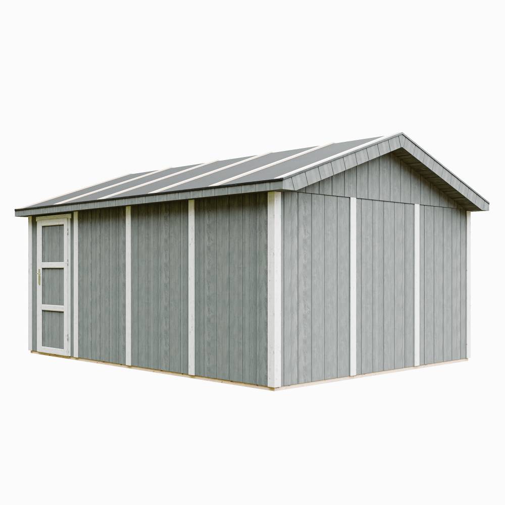 Timbela - Garage Qualité Premium 17 m² / L378xl530 cm - garage pour auto, moto, vélos, machines de jardinage - Abri de jardin - Timbela M991B-CAVERN STEEL - Image 2