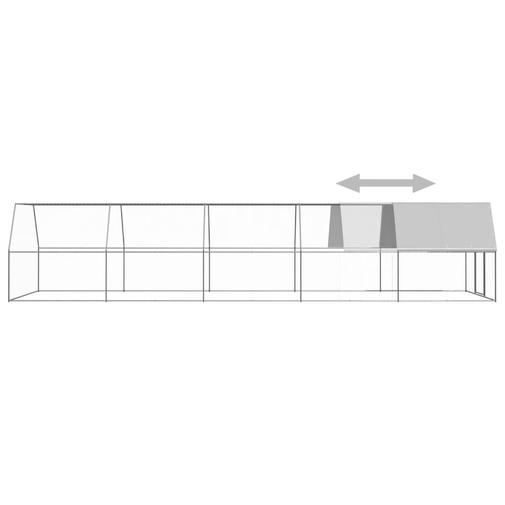 Vidaxl - Poulailler d'extérieur 3x10x2 m Acier galvanisé vidaXL 3089327 - Image 5
