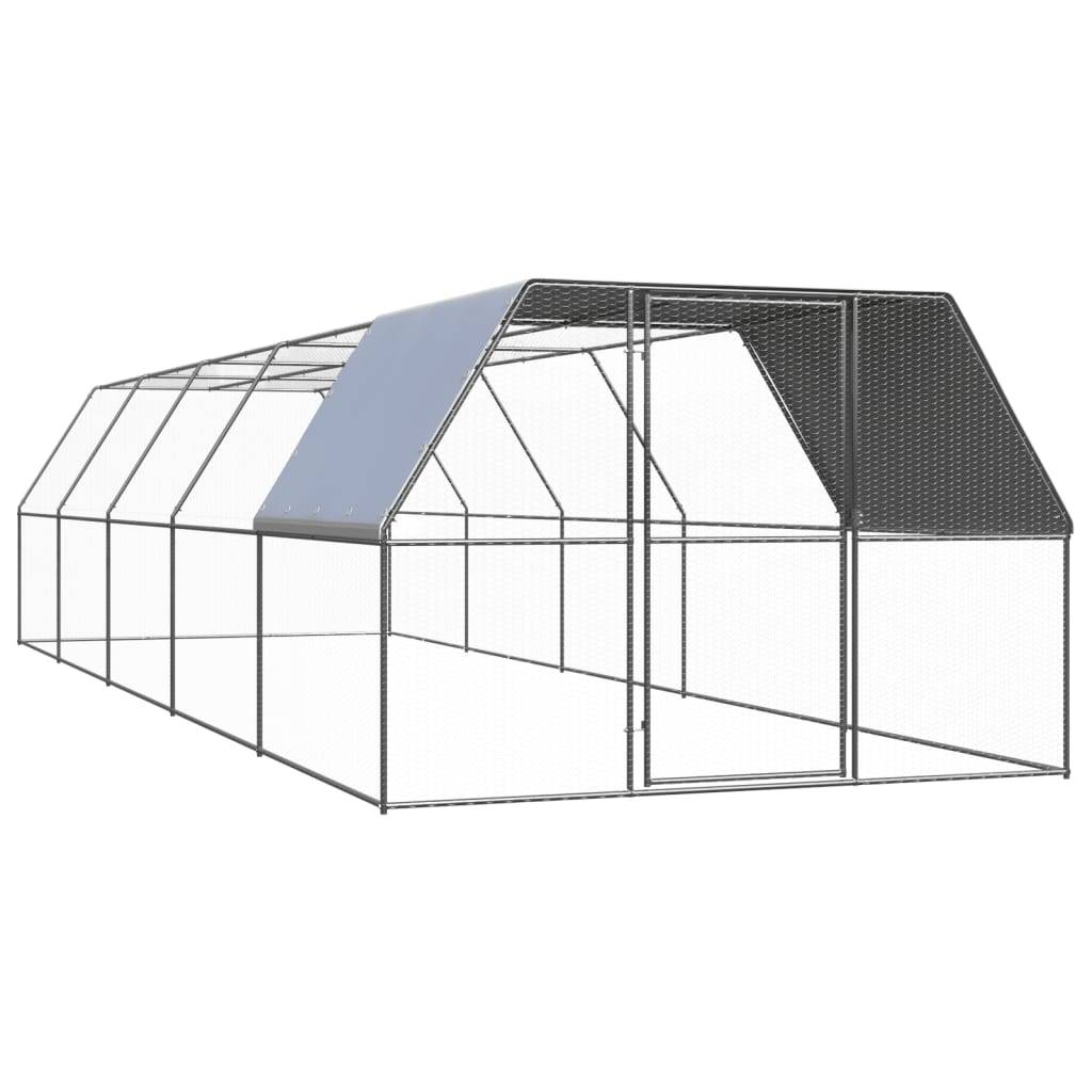 Vidaxl - Poulailler d'extérieur 3x10x2 m Acier galvanisé vidaXL 3089327 - Image 1