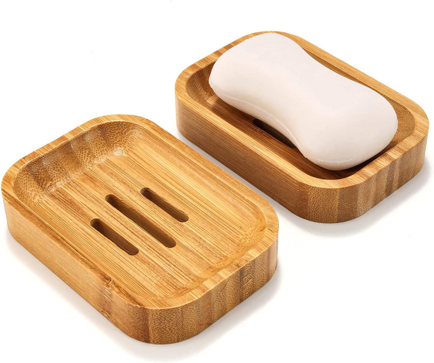 Porte savonn en bois naturel 11.5 x 8 x 2.4 cm - IntiMeg - Image 1