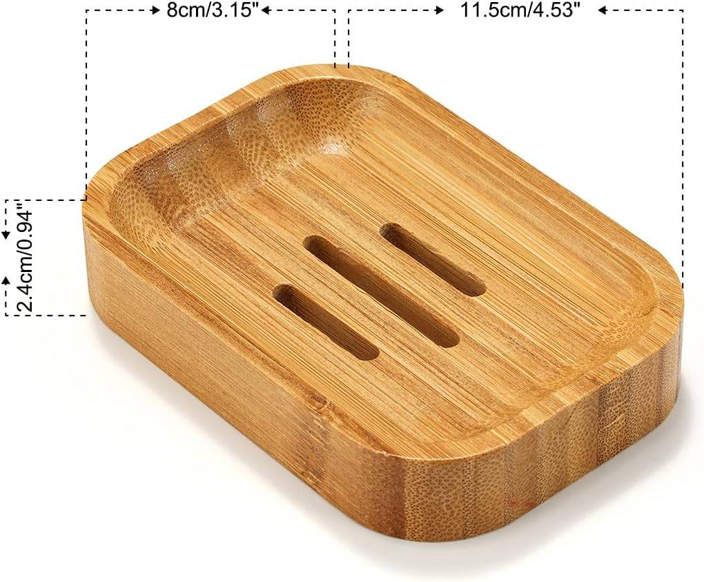 Porte savonn en bois naturel 11.5 x 8 x 2.4 cm - IntiMeg - Image 5