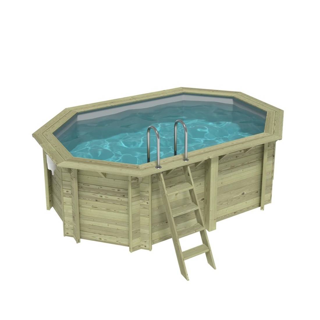 Altanka - Piscine hors sol en bois NEMO 4.3 x 3 - H.1.31 m, gris clair, fixations à visser - BAS7303OSPL2 - ALTANKA - Image 1