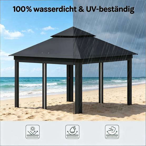 Tente de jardin extérieure à double paroi, tentes de fête, gazebo extérieur, gazebo portable pour terrasse (gazebo uniquement) - Image 4