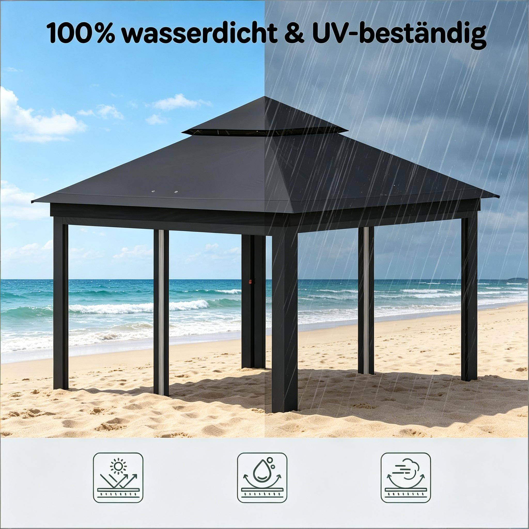 Tente de jardin extérieure à double paroi, tentes de fête, gazebo extérieur, gazebo portable pour terrasse (gazebo uniquement) - Image 4