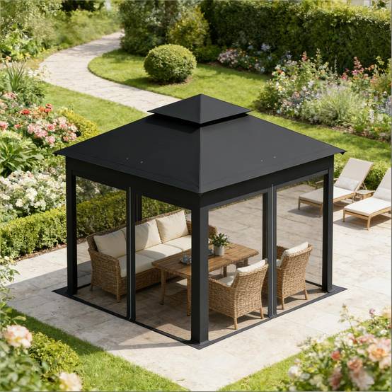 Tente de jardin extérieure à double paroi, tentes de fête, gazebo extérieur, gazebo portable pour terrasse (gazebo uniquement) - Image 2