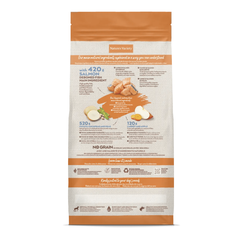 CROQUETTE CHIEN - ORIGINAL MEDIUM/MAX SAUMON - NATURE'S VARIETY 2 kg - Image 2
