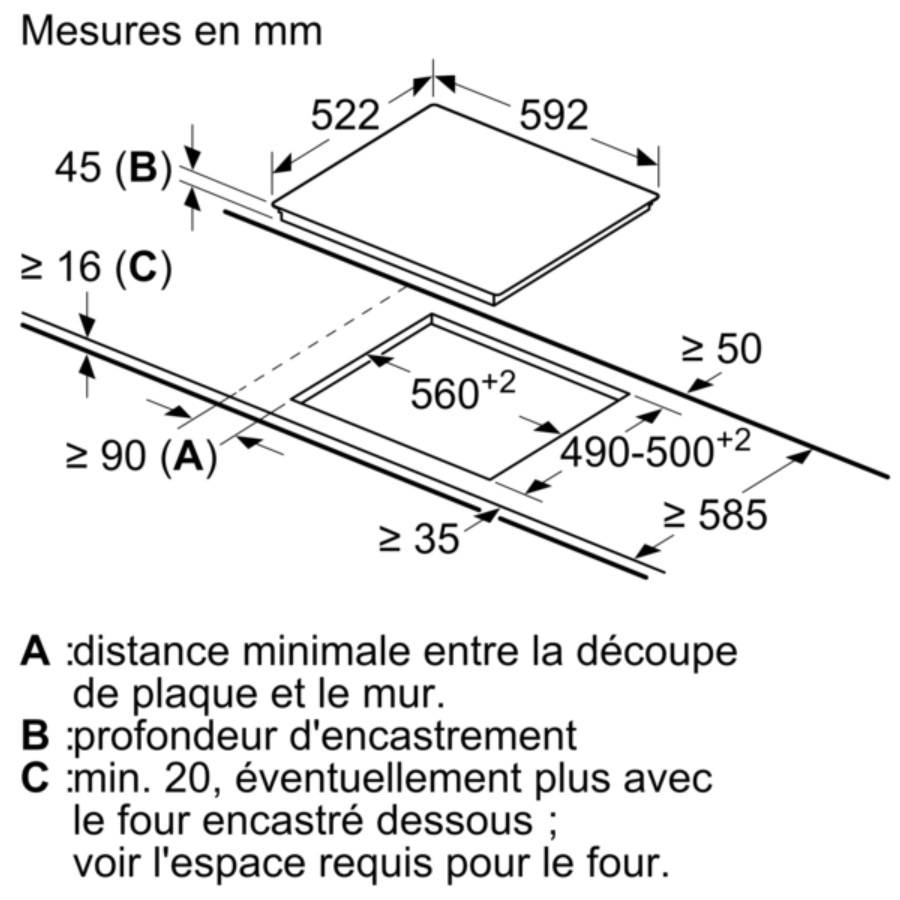 Bosch - Table de cuisson vitrocéramique 60cm 3 feux 5700w noir PKK611BB8E Bosch - Image 5