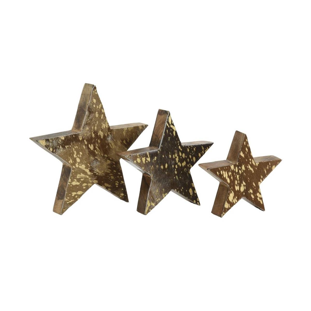 Aubry Gaspard - Étoiles à poser en bois et peau de vache - Image 1