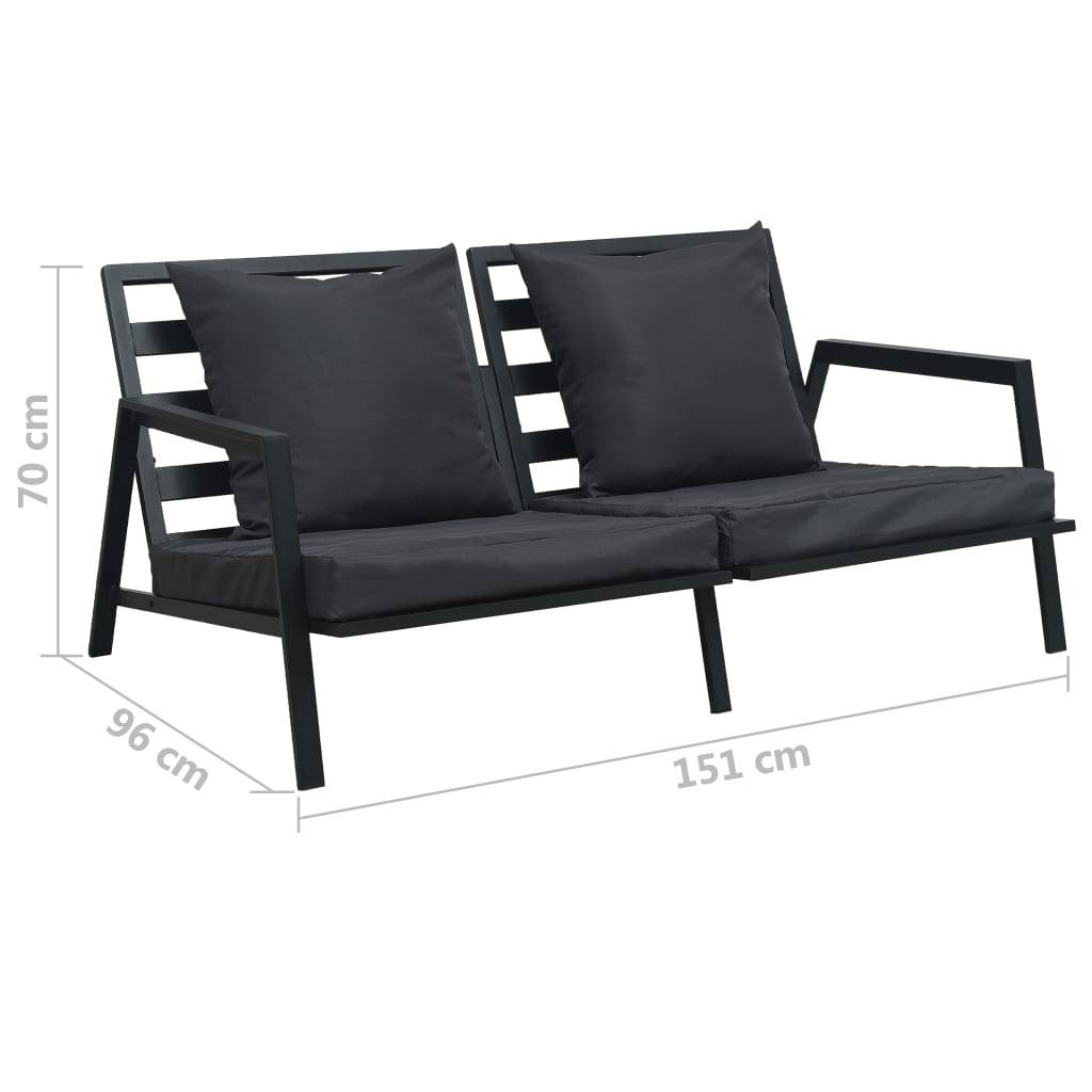 Vidaxl - Salon de jardin 5 pcs avec coussins Aluminium Gris foncé vidaXL 47817 - Image 3