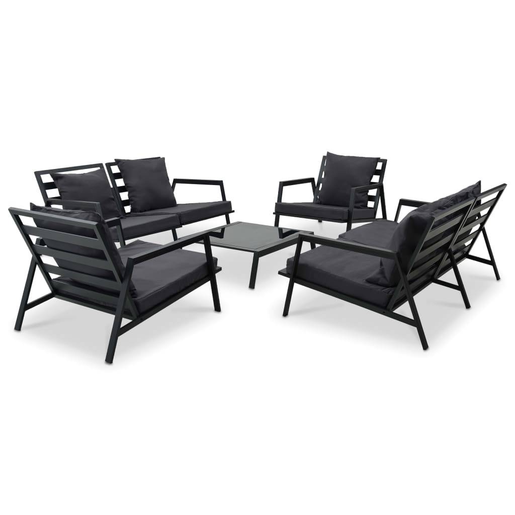Vidaxl - Salon de jardin 5 pcs avec coussins Aluminium Gris foncé vidaXL 47817 - Image 1