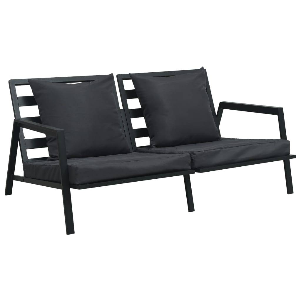 Vidaxl - Salon de jardin 5 pcs avec coussins Aluminium Gris foncé vidaXL 47817 - Image 2